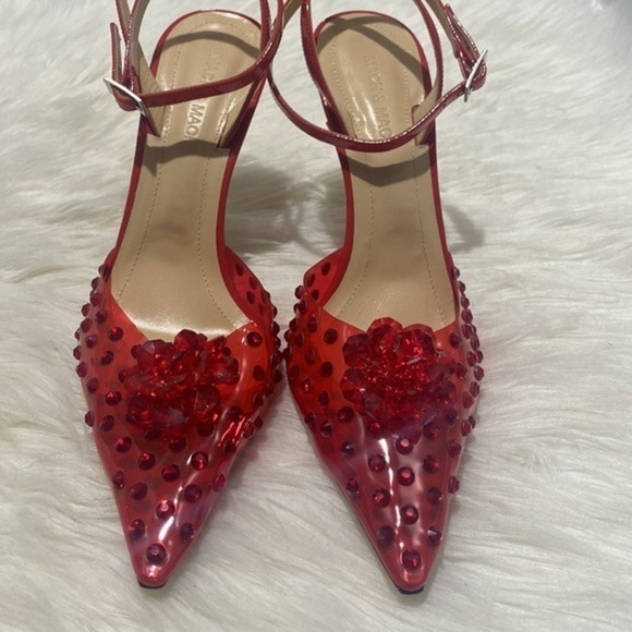 New Mach & Mach crystal embellished clear ankle strap pump size 40EU - Picture 13 of 15
